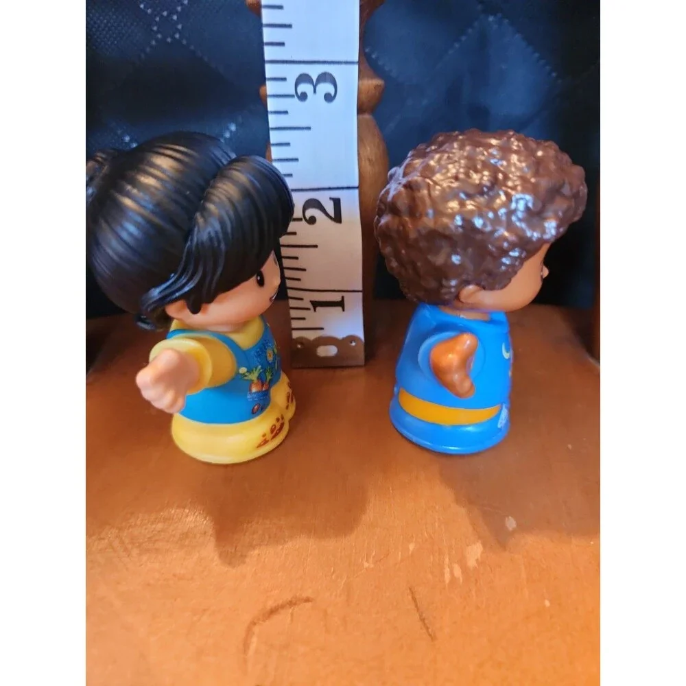 Fisher Price Little People African American Boy Chris & Female Farmer EUC